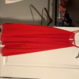 Red Sleeveless Dress with Pockets Size L